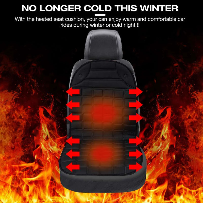 12V Car Auto Heated Seat Cushion Cover Pad Warmer Winter Autumn Double-Seat - Passion Present 