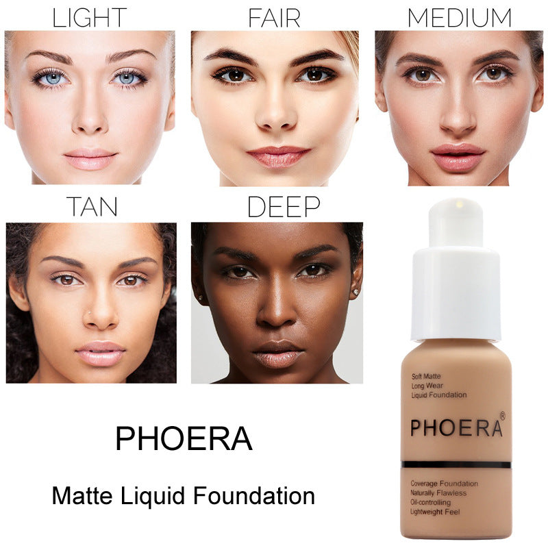 PHOERA matte oil control concealer foundation cream - Passion Present 