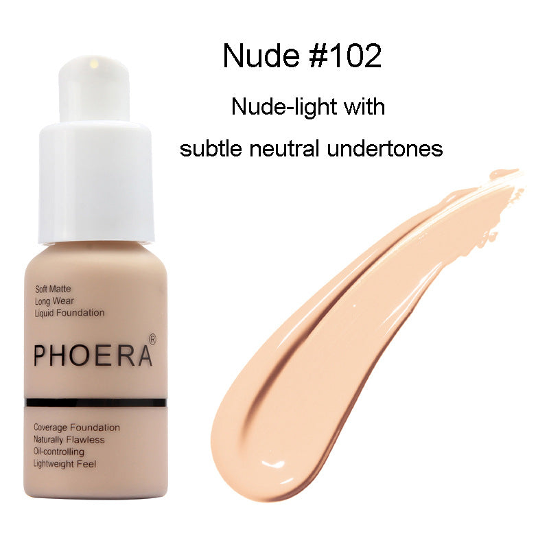 PHOERA matte oil control concealer foundation cream - Passion Present 