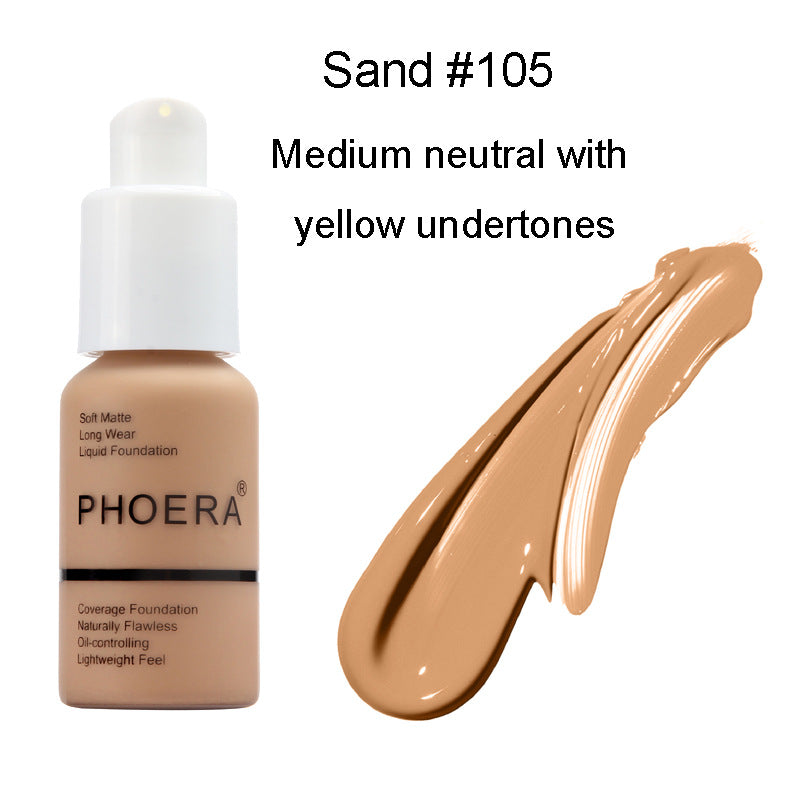 PHOERA matte oil control concealer foundation cream - Passion Present 