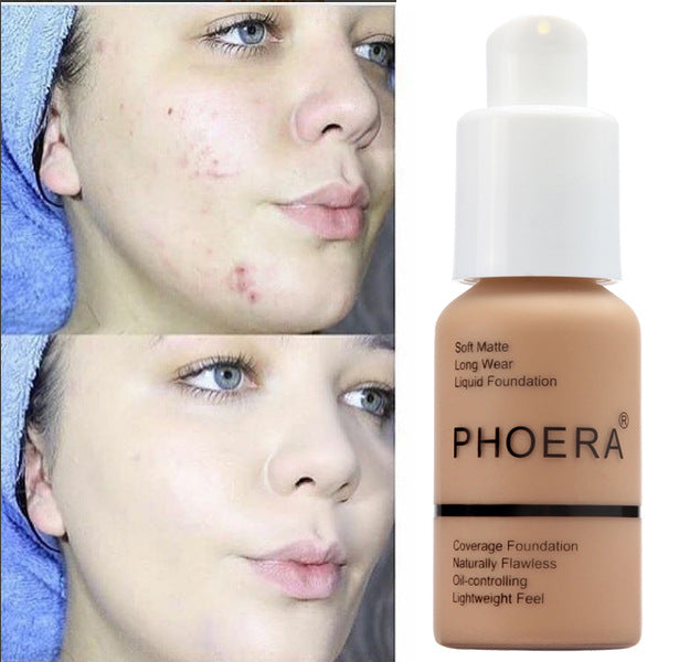 PHOERA matte oil control concealer foundation cream - Passion Present 