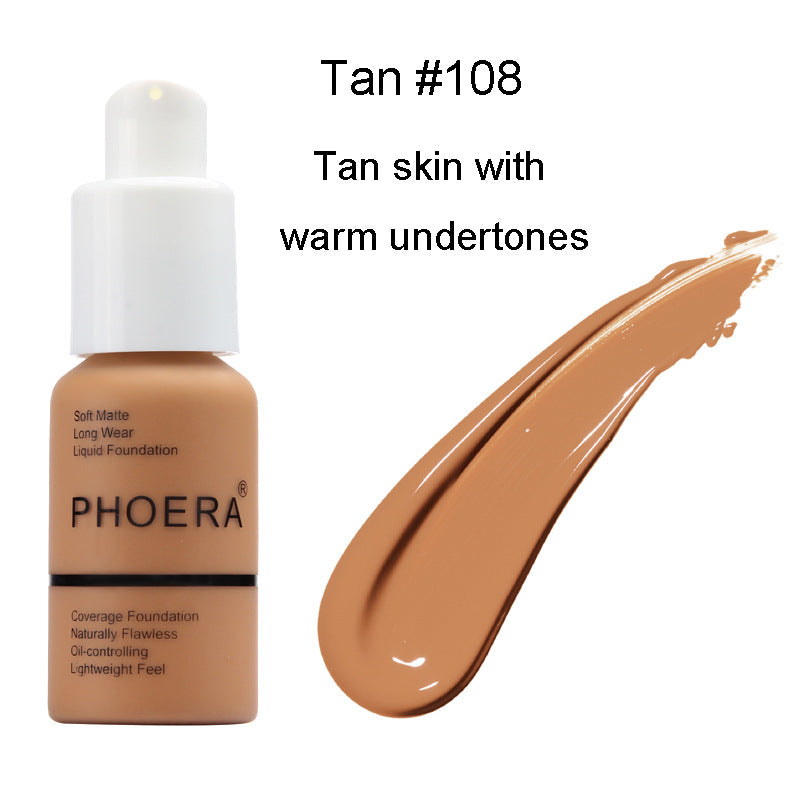 PHOERA matte oil control concealer foundation cream - Passion Present 