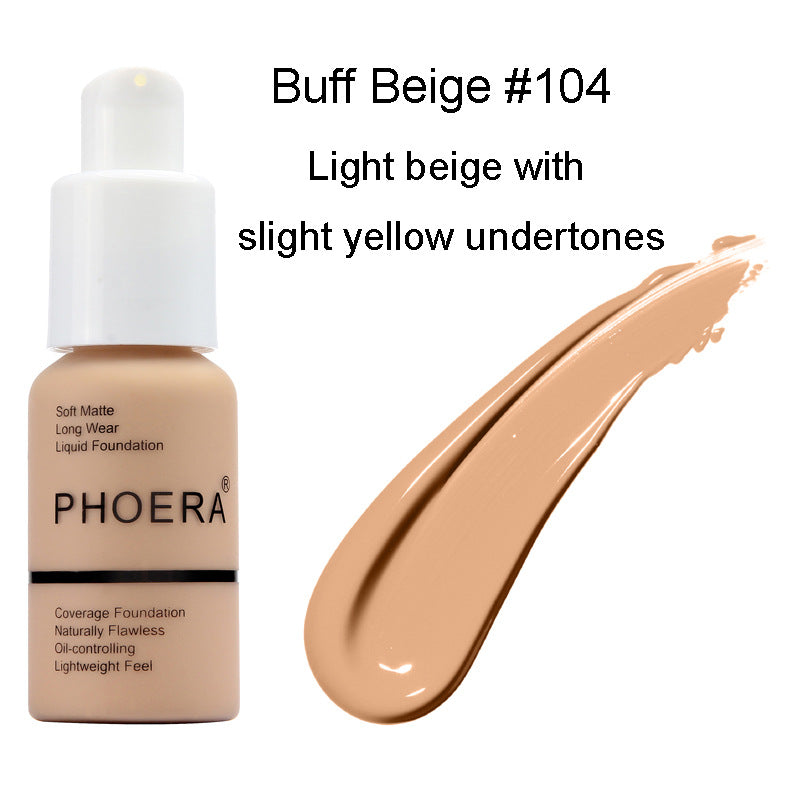 PHOERA matte oil control concealer foundation cream - Passion Present 