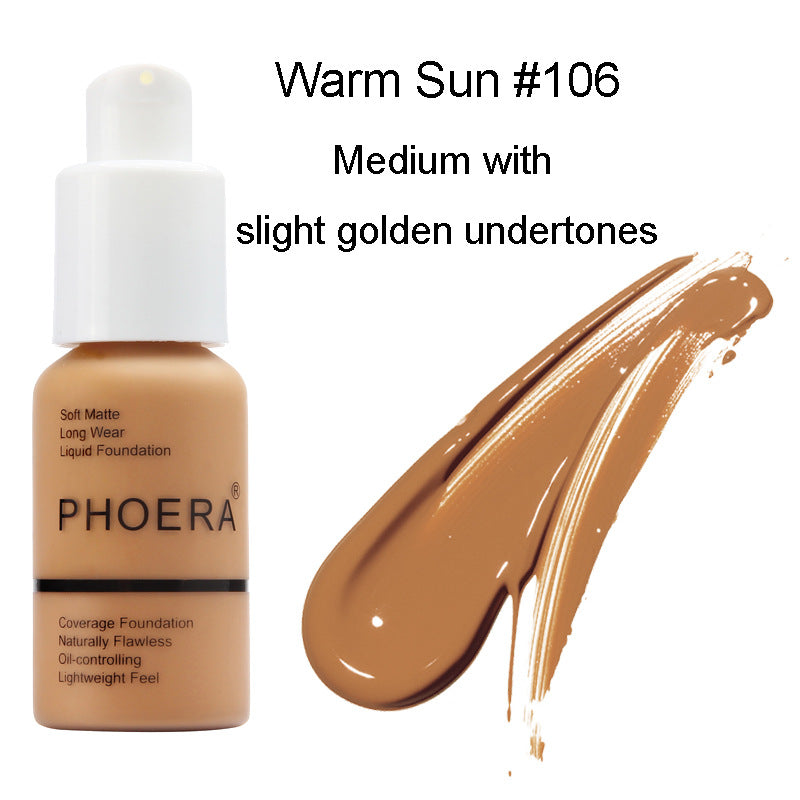 PHOERA matte oil control concealer foundation cream - Passion Present 