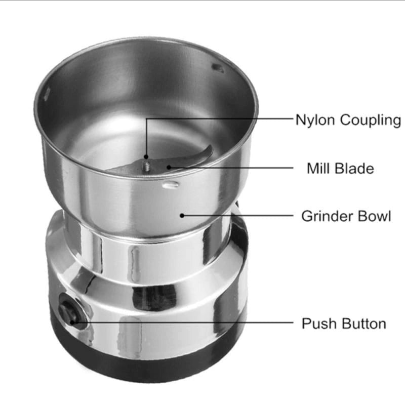 Stainless steel grinder electric coffee bean grinder household grinder - Passion Present 