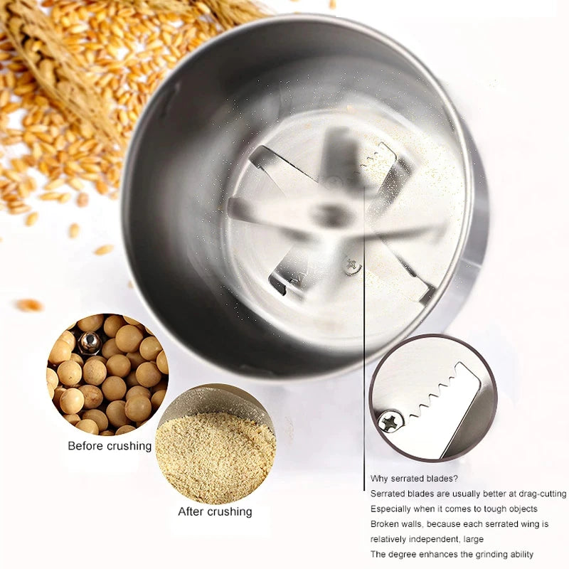 Stainless steel grinder electric coffee bean grinder household grinder - Passion Present 